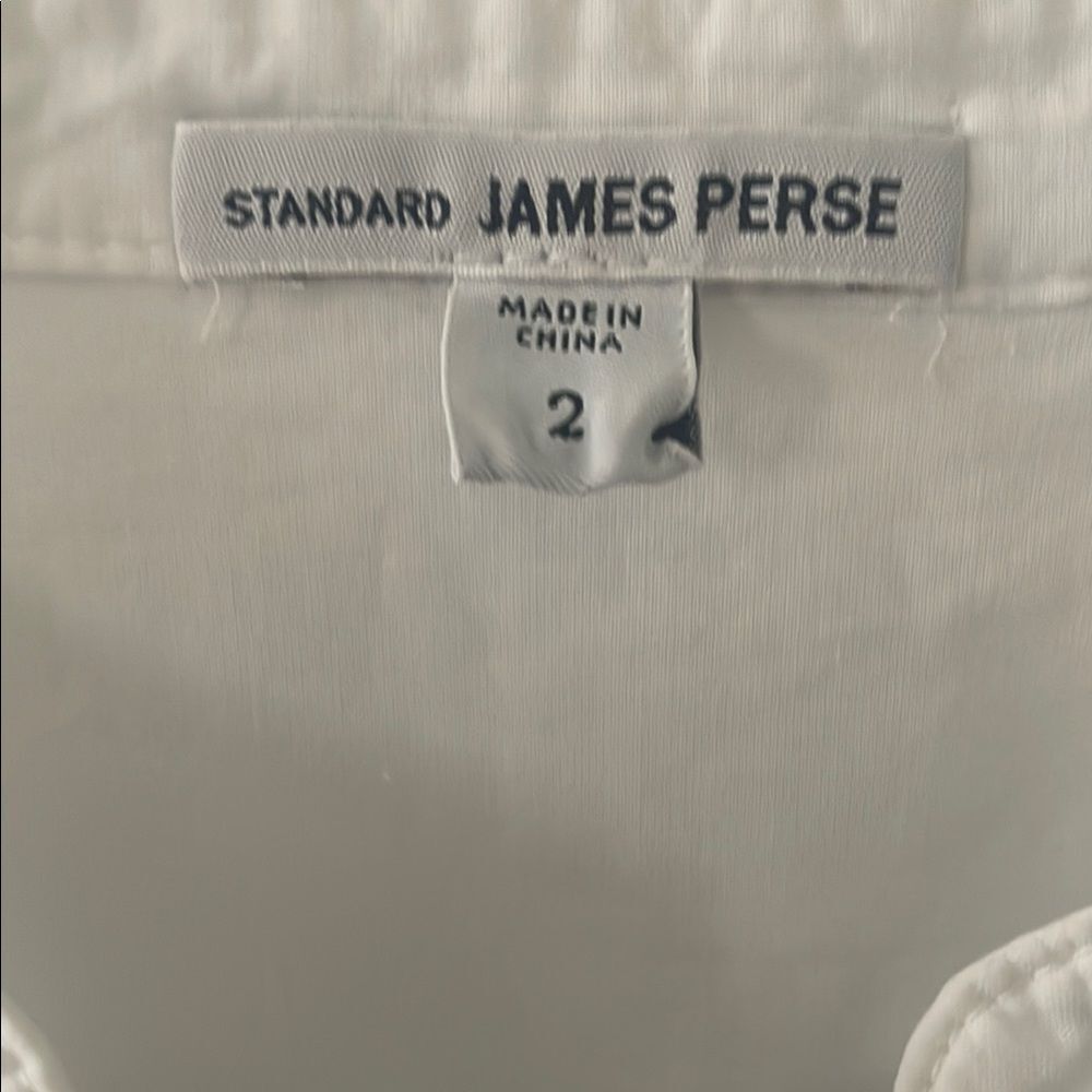 James Perse Classic White Long Sleeve Shirtdress - Picture 2 of 6